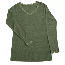 Joha Undertøj Joha Kate Damen Unterhemd, Wolle/Seide, Olivgrün, Schwarz -New Stylish Shop 123611 10 2