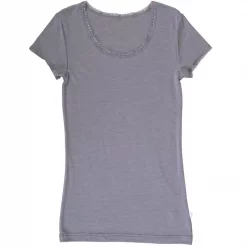 Joha Undertøj Joha Victoria Damen T-shirt, Wolle/Seide, Grau